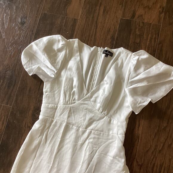 Lulus Eternal Bond White Satin Ruffled Flutter Sleeve Maxi Dress - Picture 8 of 13